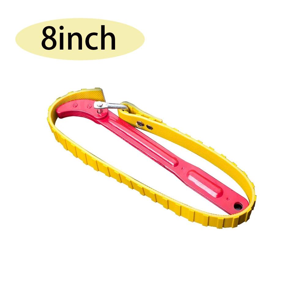 8/12 in Belt Wrench Oil Filter Puller Strap Spanner Chain Wrench Strap Opener Adjustable Strap Opener Cartridge Disassembly Tool