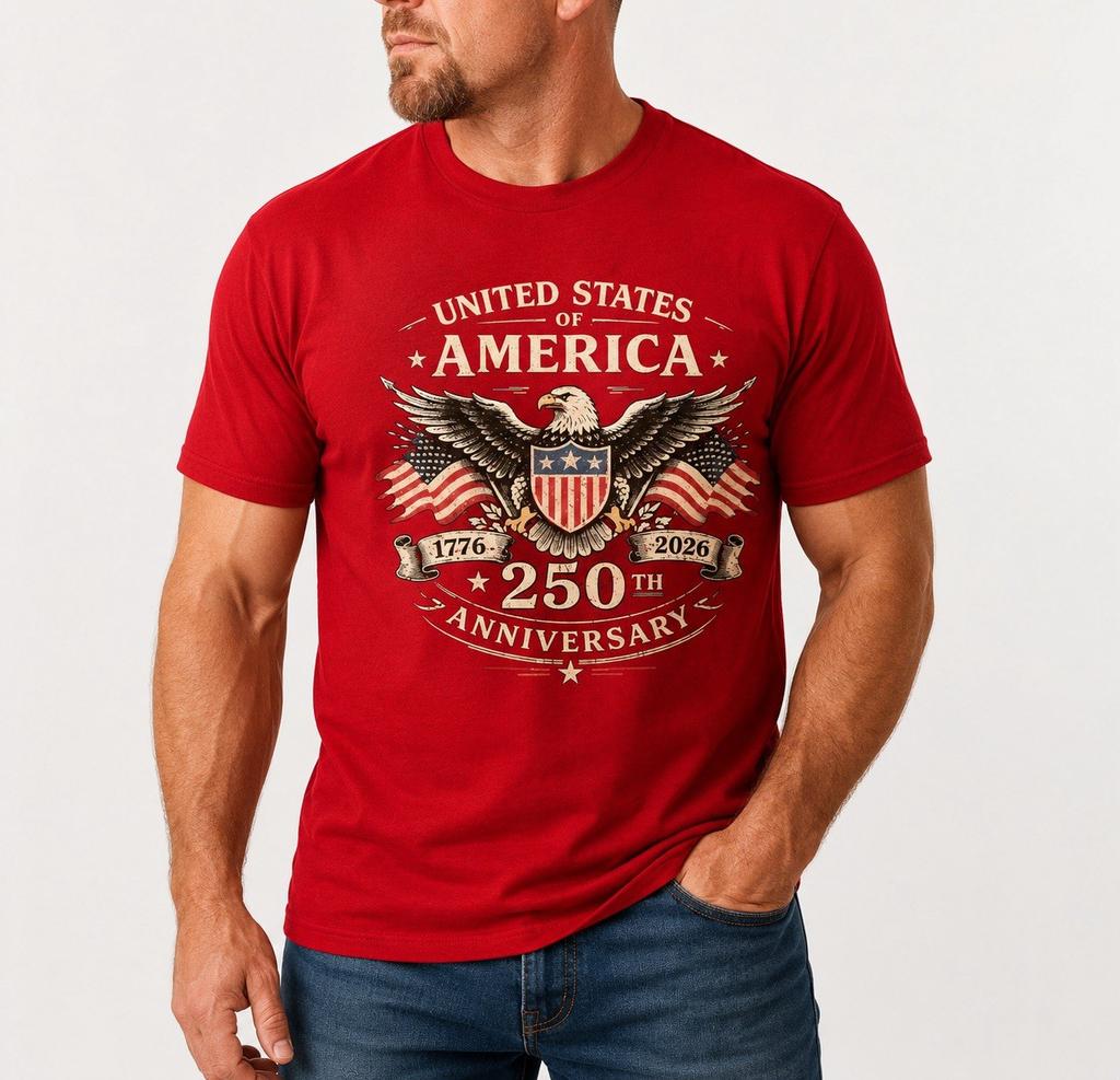 America 250th Anniversary T-Shirt 4th of July Patriotic Flag Vintage Tee Gift