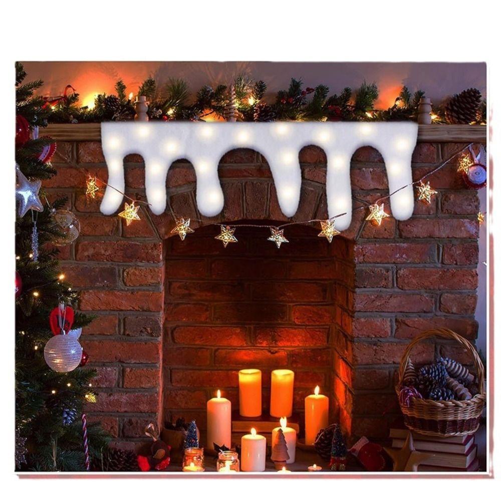 with LED Lighted Christmas Snow Blanket Warm White Xmas Artificial Holiday Decor Fluffy Faux Snow Sheet Thickened