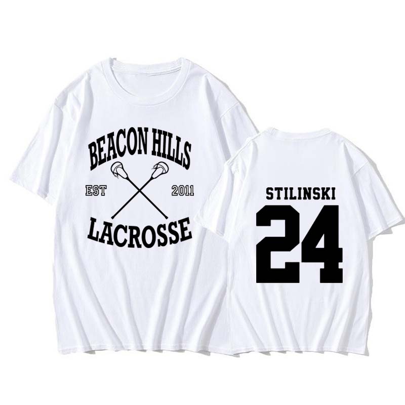 Beacon Hills Bedrucktes T-Shirt Damen Sommer Lässig Locker Mode Harajuku High Street Rundhals Kurzarm Oberteile T-Shirt Unisex