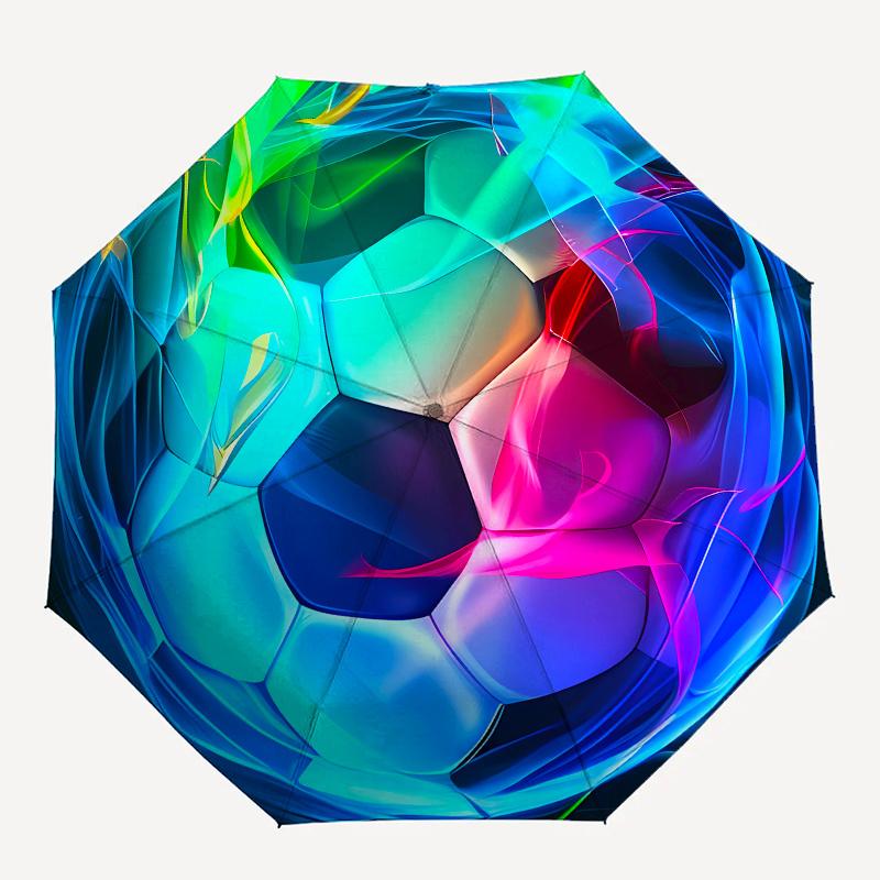 Soccer Ball Abstract Art themed Eight rib Automatic Folding Umbrella Is Suitable for Both Men and Women, Making It A Perfect Christmas and V