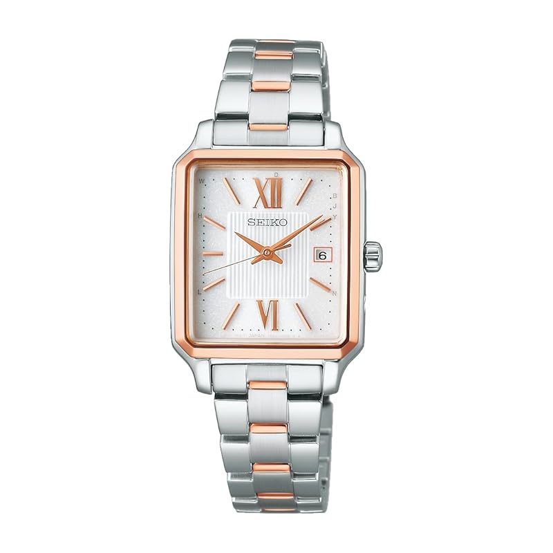 

[Seiko Watch] watch seiko selection S series Ladies solar radio square type SWFH140 ladies silver + pink gold