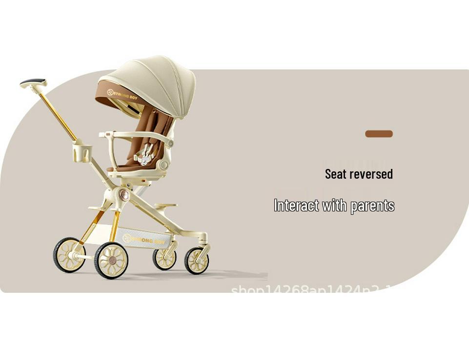 Zhuangzai Wysoki Stelaż Lekki Dwukierunkowy Wózek Dziecięcy dla Niemowląt i Małych Dzieci