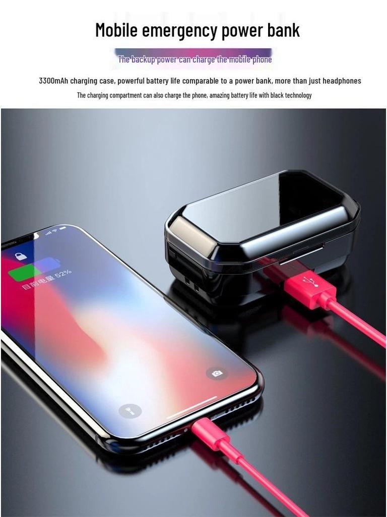 Wireless Bluetooth TWS Earbuds with Digital Display, Noise Cancelling, and Touch Control