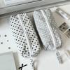 Gepunktete Stifteetuis Große Kapazität Stoff-Stifteetui Tragbare Make-up-Aufbewahrungstasche für den täglichen Reisegebrauch