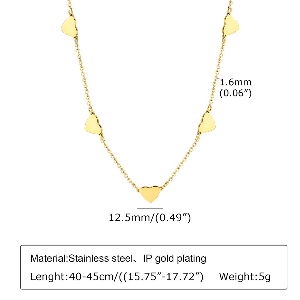 Fashion Geometric Butterfly Festival Heart Stainless Steel Gold Necklace Ladies, Accessories Nc-1198