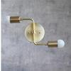Modern Nautical Brass Wall Sconce Set of 2 Dual LED Gold Wall Lights Home Decor
