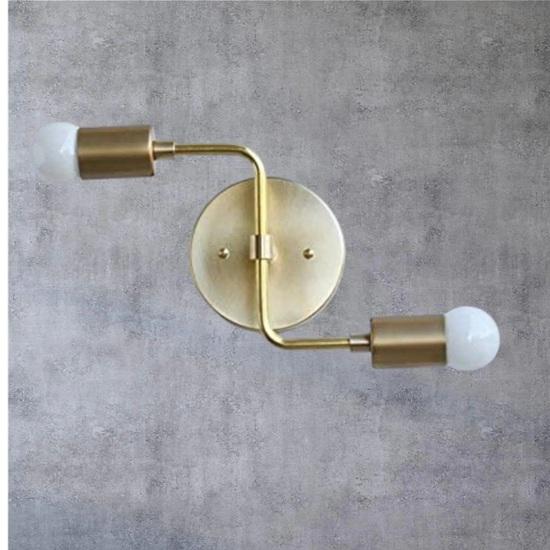 Modern Nautical Brass Wall Sconce Set of 2 Dual LED Gold Wall Lights Home Decor