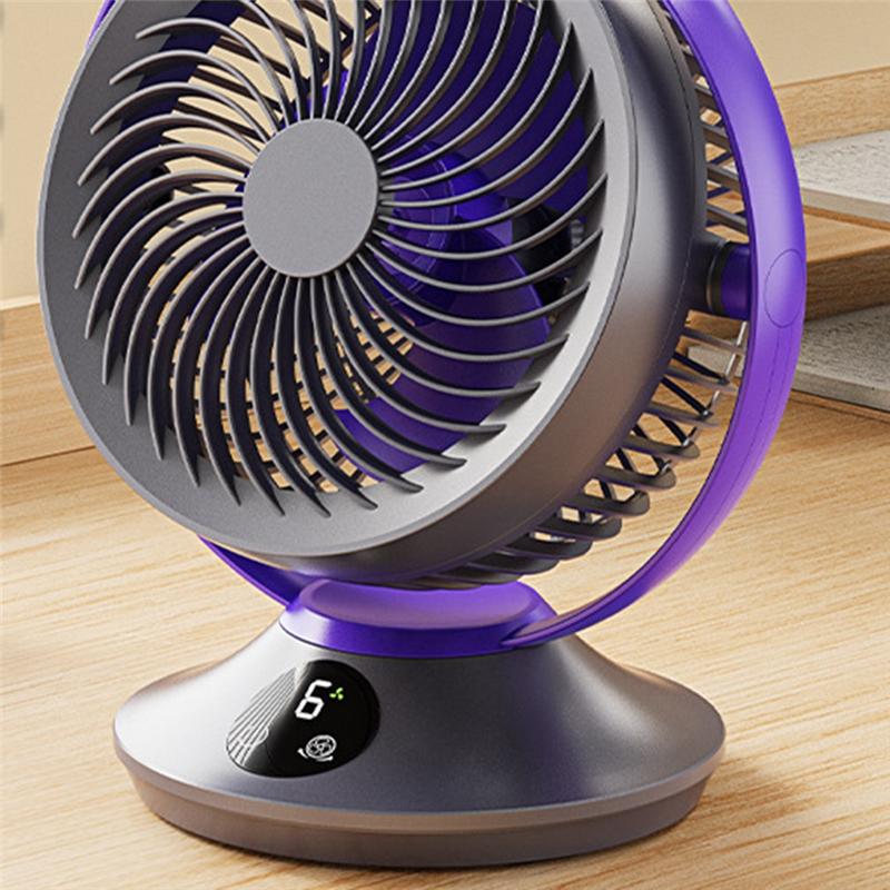 ABGR-3000Mah Rechargeable Desk Fan,Portable Table Air Circulator Fan For Whole Room- 6 Speeds,360° Tilt Easy Install Easy To Use