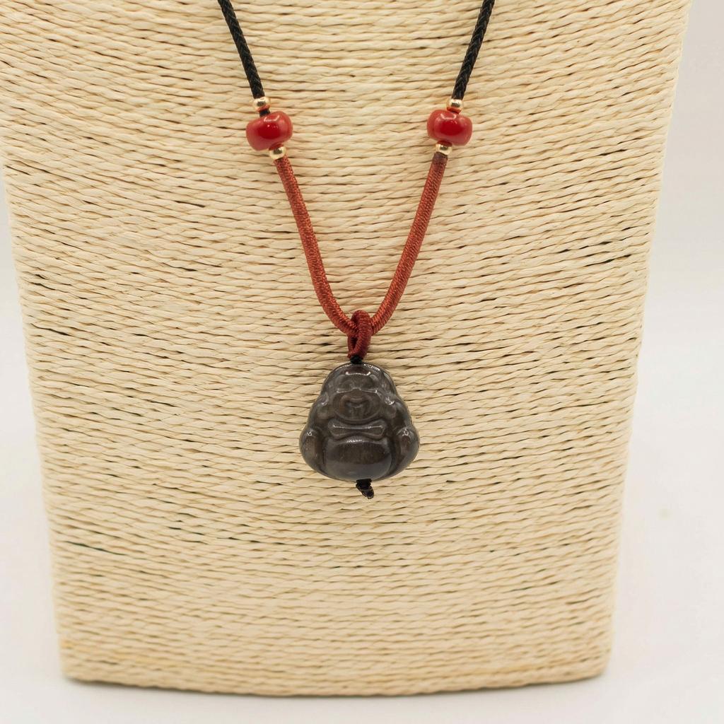 Pendentifs de Pierres Précieuses Cools – Obsidienne Argentée Bouddha