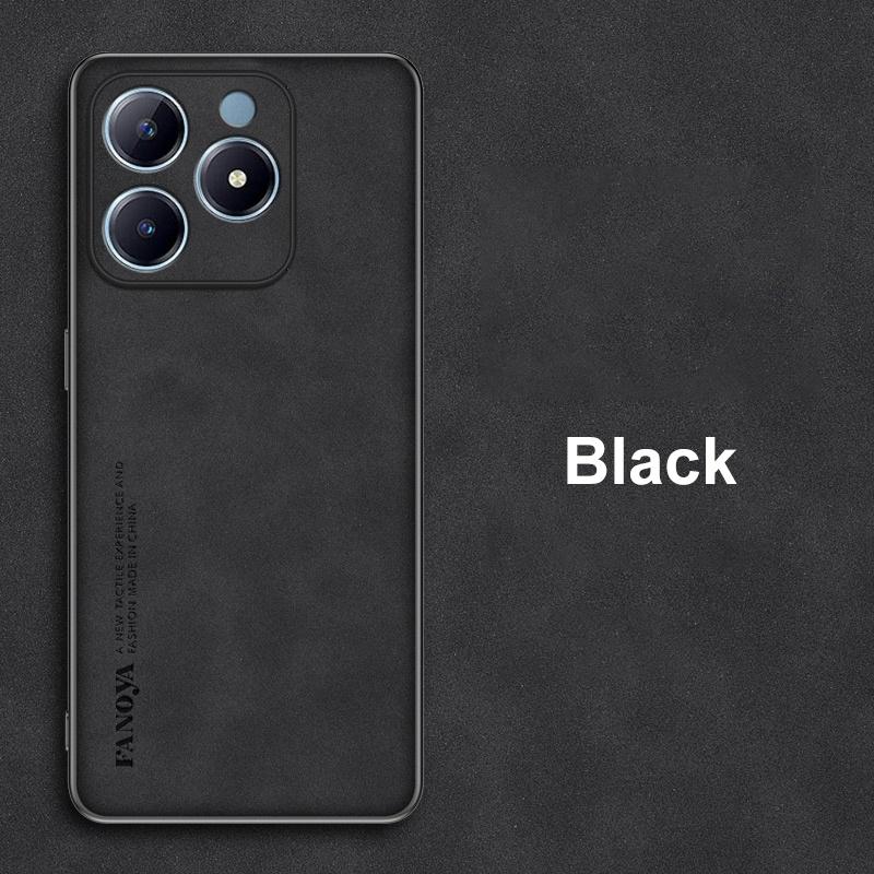 

Для Realme C63 4G Чохол Розкішний шкіряний чохол для телефону Realme C61 C63 Narzo N63 Задня кришка Матовий силікон Протиударний захист For Realme C63 4G чорний