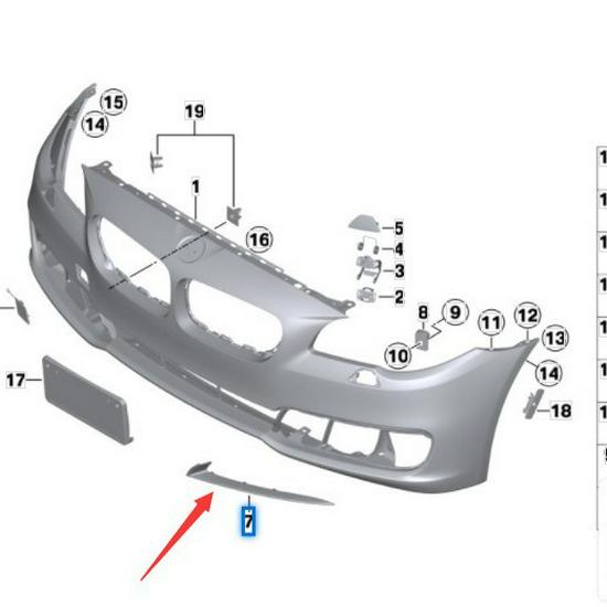 BMW F10 520i Listwa Ozdobna Ramki Światła Przeciwmgielnego (51117331767/51117331768)