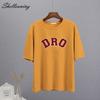 Shellsuning T-shirt da Donna con Stampa Grafica Semplice con Lettere, Estate, Cotone, Maniche Corte, Magliette Casual con Scollo a O, Top Trendy Streetwear