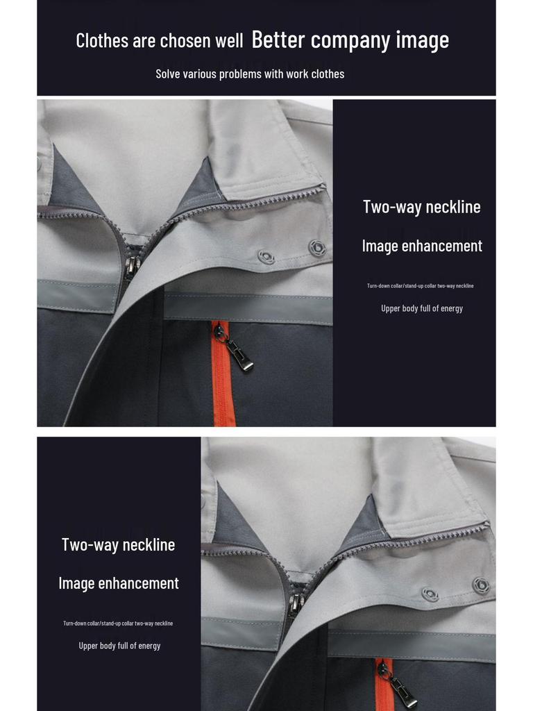 Men's Dirt-Resistant Reflective Workwear Set - Long Sleeve, Wear-Resistant for Autumn/Winter.
