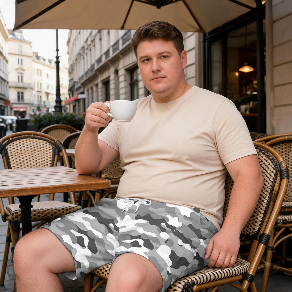 Men’s Plus Size Camouflage Cargo Shorts with Drawstring Waist Lightweight Relaxed Fit Multi Pocket Summer Beachwear