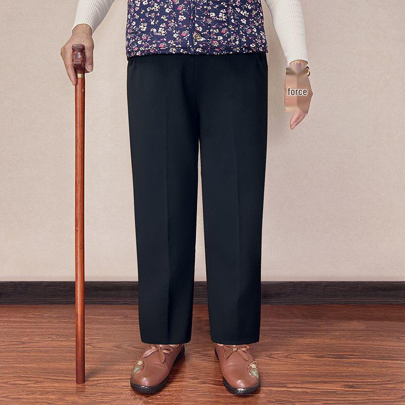 

Женские зимние теплые брюки прямого кроя из овечьей шерсти для пожилых 4XL (135-145 jin)