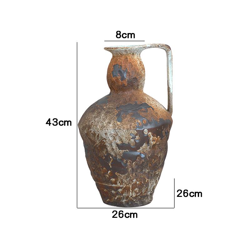 Retro Wabi-Sabi Zen Pottery Vase for Home and Hotel Decor