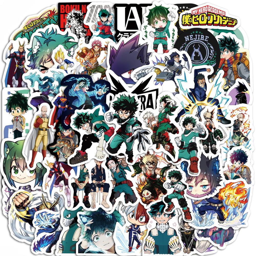 10/30/50/100pcs Cool Anime My Hero Academia Stickers Decal DIY Skateboard Phone Luggage Helmet Funny Graffiti Sticker Decoration