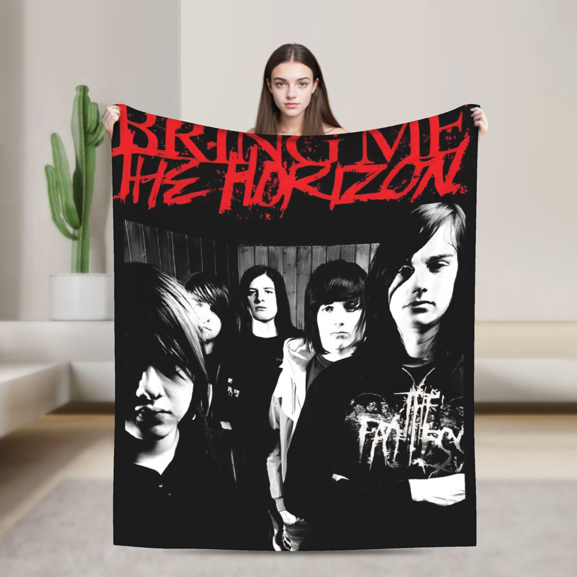 

BMTH Bring Me The Horizon Теплые Мягкие Одеяла Плюшевое Покрывало для Кемпинга Удобное Фланелевое Покрывало для Спальни Чехол для Дивана-Кровати 75x90cm