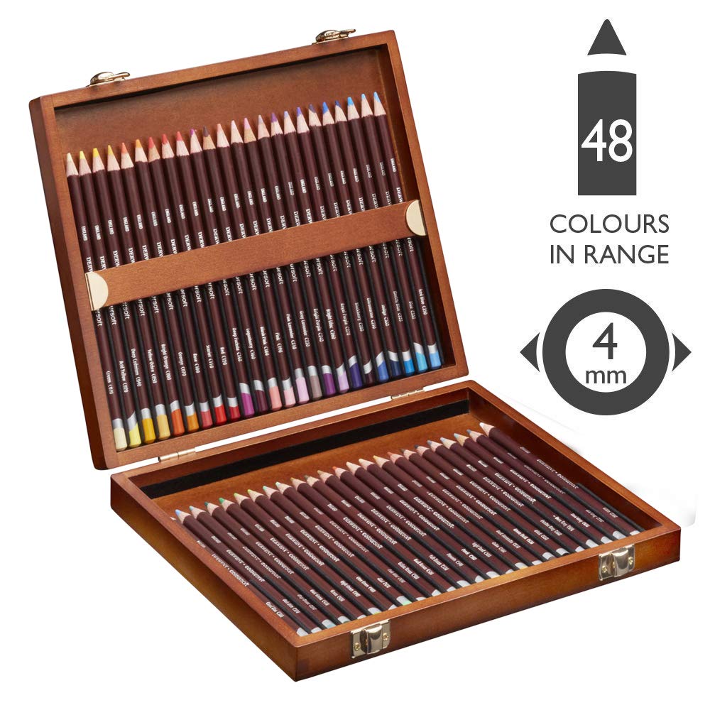 Derwent Colored Pencils Color Soft 48 Color Set Wood Box Set 2301660