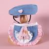1/2Pcs Cartoon Plaid Cowboy Teddy Bear Rabbit Pet Beret Bib Lace Bow Pet Decoration Set Cats Dogs Pet Clothing Accessories