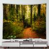 Psychedelic Forest Nature Rural Tapestry Home Landscape Wall Art Mural Blanket Yellow Red Maple Autumn Tapestry