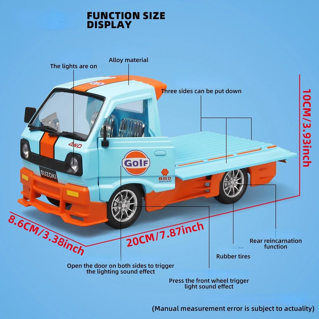 1/24 SUZOKI Gulf Truck Legierung Auto Diecasts & Spielzeugfahrzeuge Automodell Ton und Licht Rückzugauto Spielzeug für Kinder Geschenke