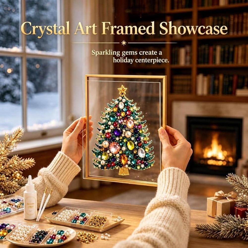 1 Set Gem Art Weihnachtsbaum Kunst-Kit DIY Feiertagsbastelset Baumdekoration Set Weihnachtsbasteln