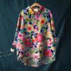 Floral Print Autumn Women's Loose Lapel Casual Plus Size Women's Shirt