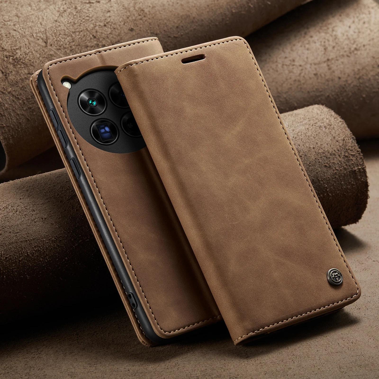 CaseMe  Retro Matte Leather Phone Case for OnePlus 13 OnePlus13 12 11 5G Shockproof Anti-fall Flip Wallet Stand Card Cover For OnePlus 11