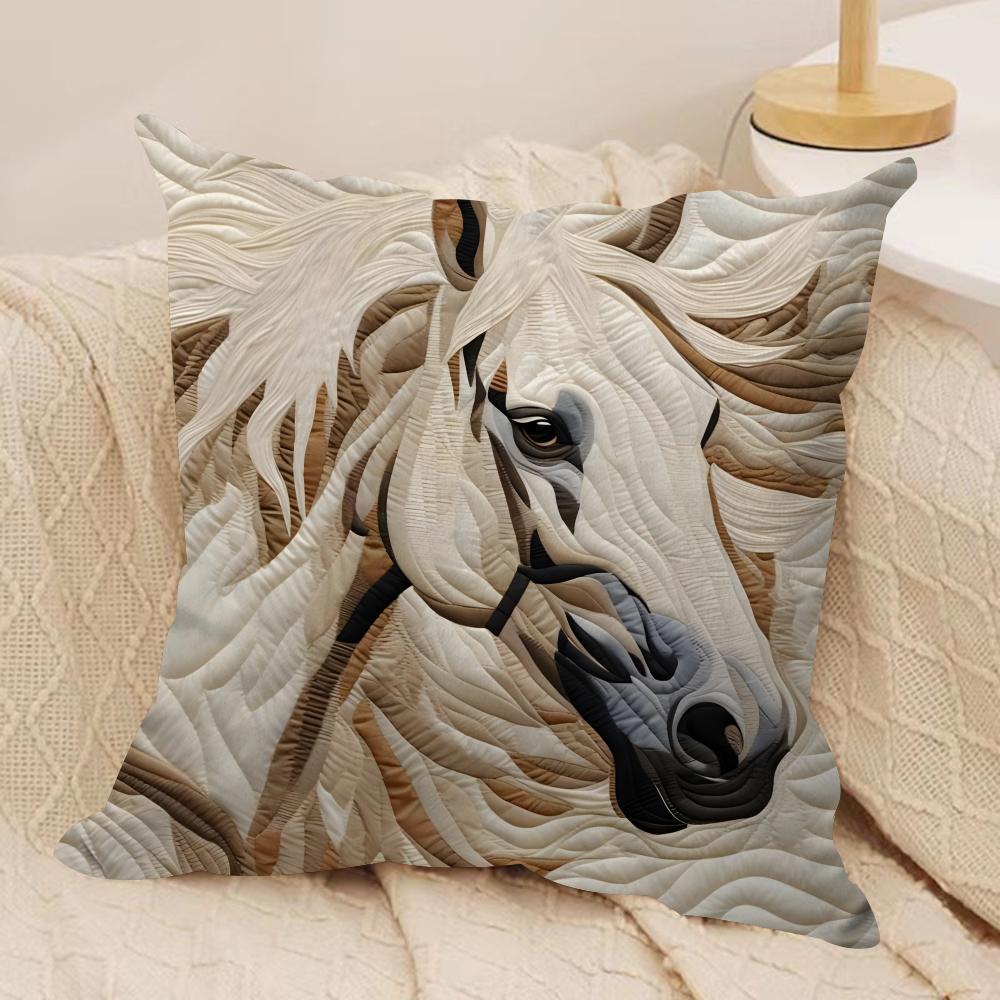 Printing Stylish Horse Cushion Cover Soft Plush Fabric DoubleSided Printed Cushion Covers for All Seasons Home Decor
