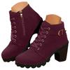 Women's Shoes Chunky High Heels Boots Leather Boots Fashionable Chunky Heels Women's Boots Fashion Winter Boots for Women