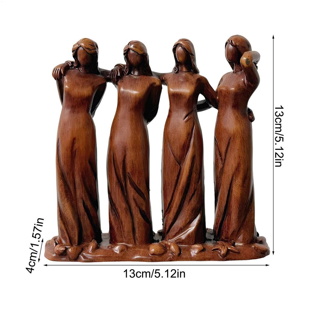 Woman Statue Resin Sisters Ornament Sculptures Home Decor for Display Desk Bedside Workplace Living Room Tea Table Dorm