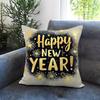 Holiday New Years Day Cushion Cover Comfortable Reversible Pillow Cover Ideal for Car Sofa Bedroom  Beyond