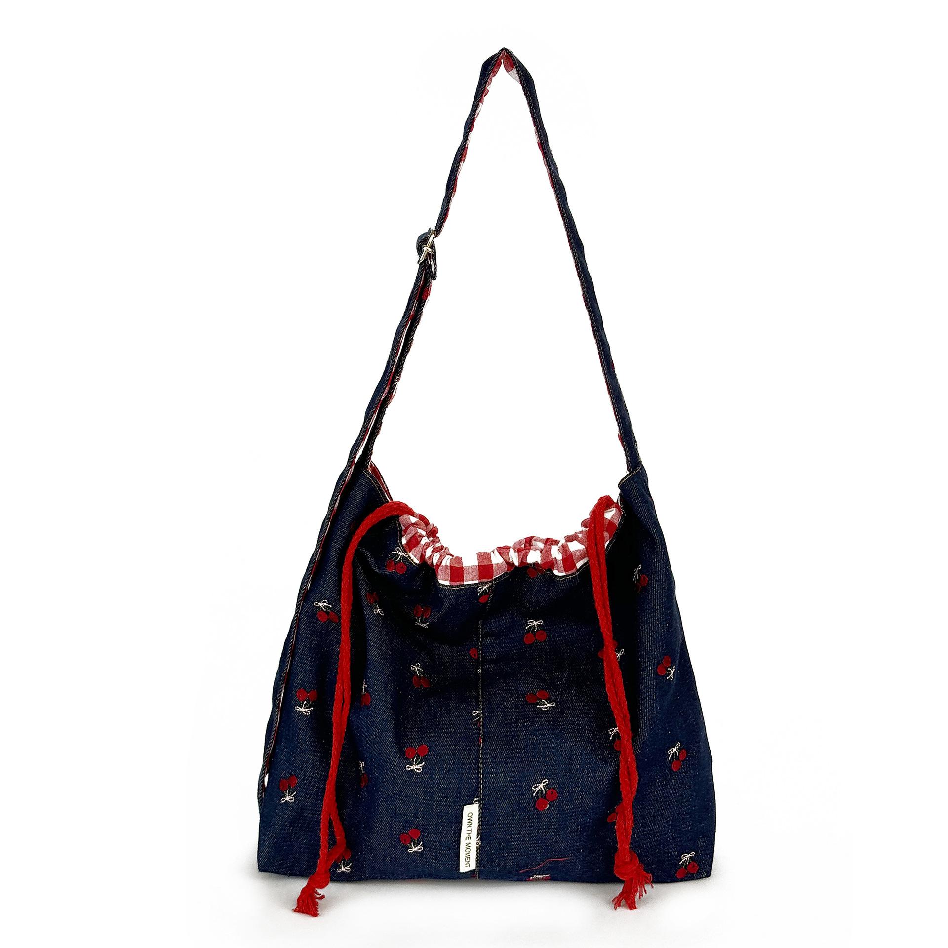 

Xiaohua Shoulder Bag, Women s Casual Canvas Denim Double-sided Crossbody Bag, Student Class Commuting Bag