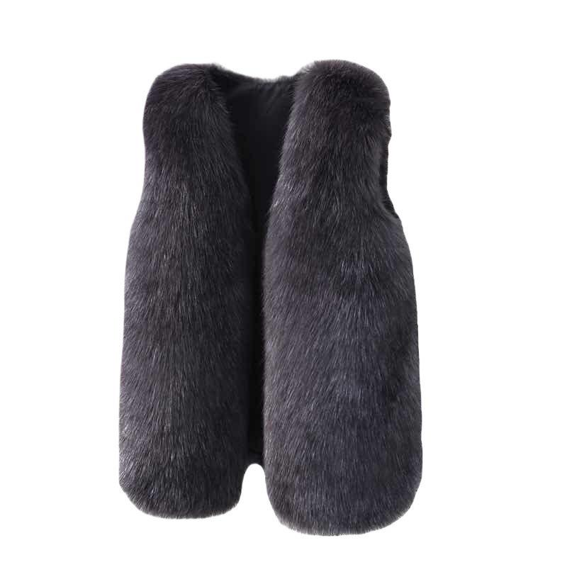 Autumn and Winter Fur Vest Women's Short Small Fragrant Style Imitation Fox Fur Vest Jacket Temperament Small Vest
