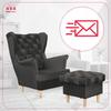 Carol Armchair with Footrest Scandinavian Family Meble Dark Graphite