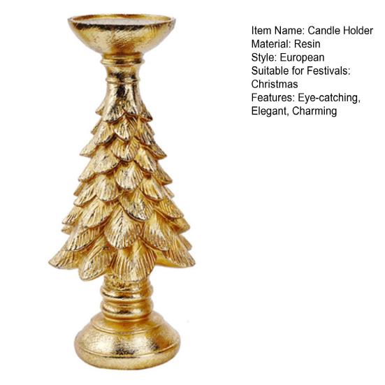 Svícnky na vánoční stromek Vintage pryskyřičná figurka vánočního stromku Stojan na sloupové svíčky pro domácí krbovou římsu Dekorace krbu