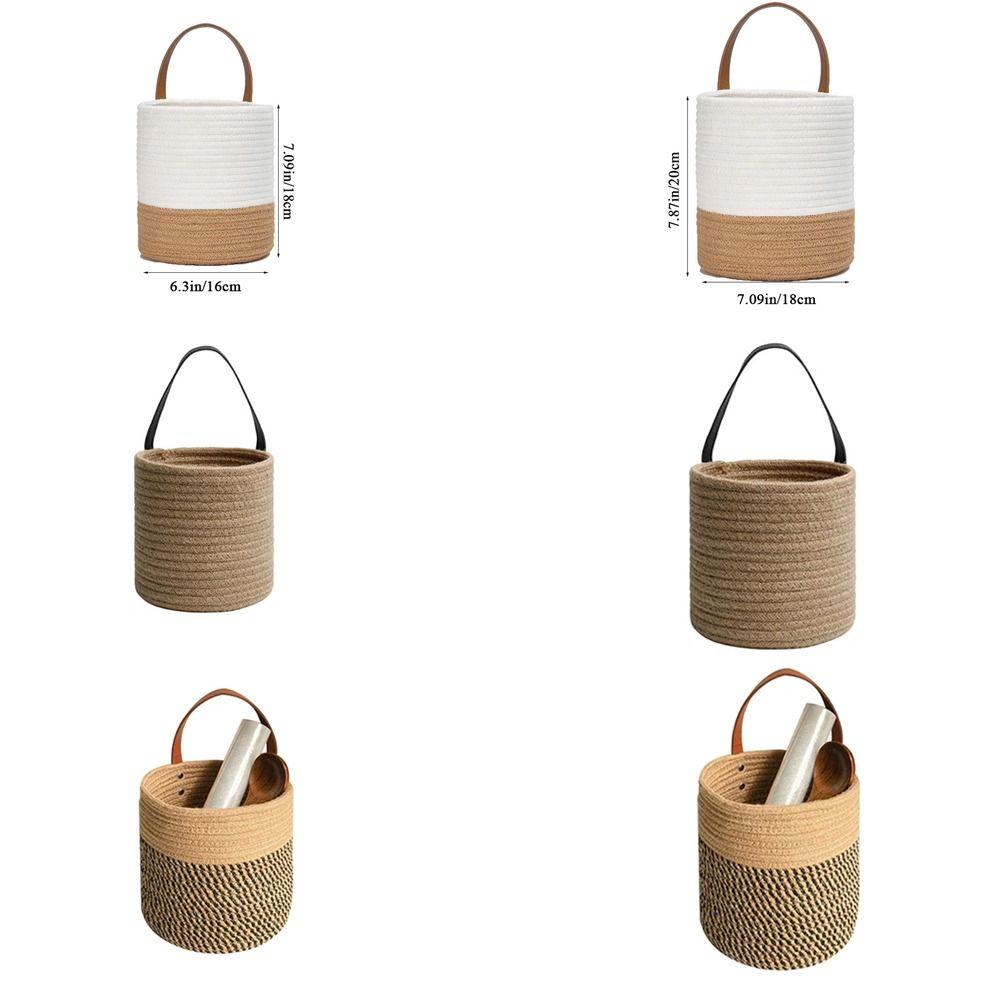 Natural Woven Jute Cotton Flower Basket Cotton Rope Wicker Plant Flower Pot  Garden