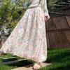 Colorful Puffy Flower Bud Skirt for Women In Summer Mid-length Floral Skirt Gentle Style High Waist Slim A-line Long Skirt