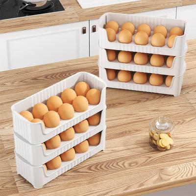 Plastic Refrigerator Side Door Egg Tray Fresh-Keeping Multi-Layer Egg Storage Rack Special Space-Saving Egg Holder For Kitchen