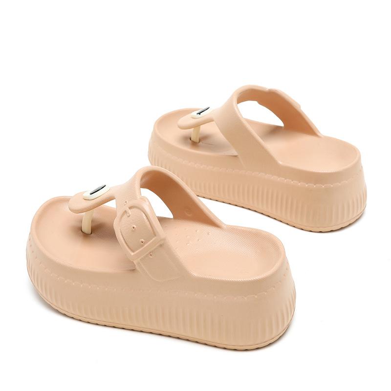 

Fashion 2025 New Arrival Women Home Street Flip Flops Summer Platform Shoes Thick Sole Soft EVA Girls Beach Slippers Leisure Sandals 38-39 хакі