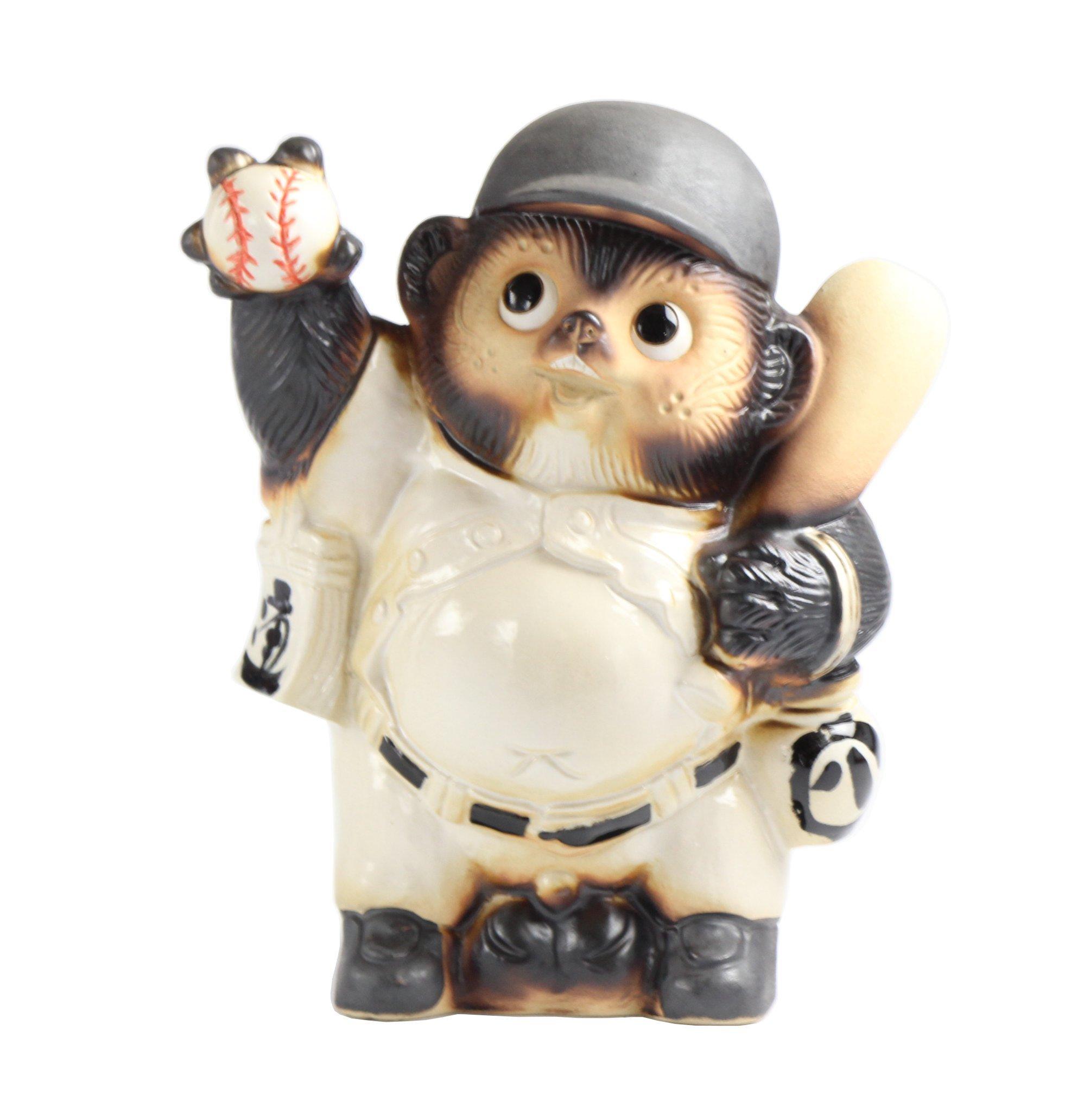 

Tohri Shigaraki Ware Baseball Raccoon No. 8 SA32-1