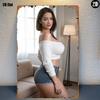 Retro Metal Tin Sign Curvy Woman In White OffShoulder Crop Top Denim Shorts Vintage Wall Art Decor for Bar Cafe Bedroom