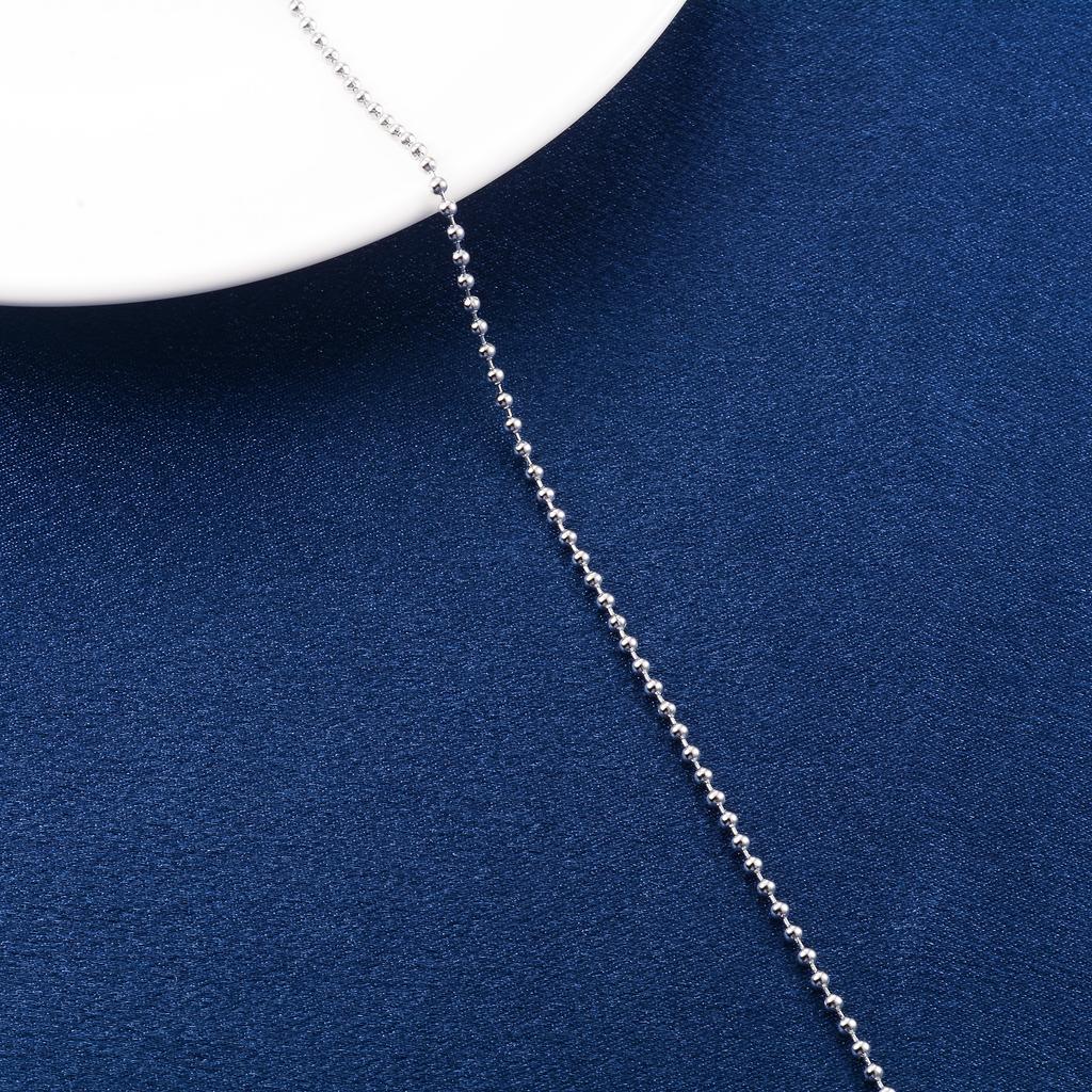 Round Necklace Ball Rolo Link Bead Chain Stainless Steel Choker for Women Men Jewelry Accessories on Neck Collarbone Waterproof