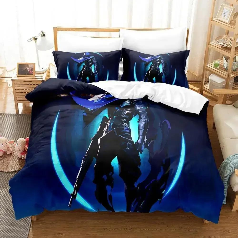 Nuovo Set Biancheria da Letto Gioco Jett Valorant Singolo Gemello Matrimoniale Queen King Size Set Letto Adulto Bambino Camera da Letto Copripiumino Set Anime Letti