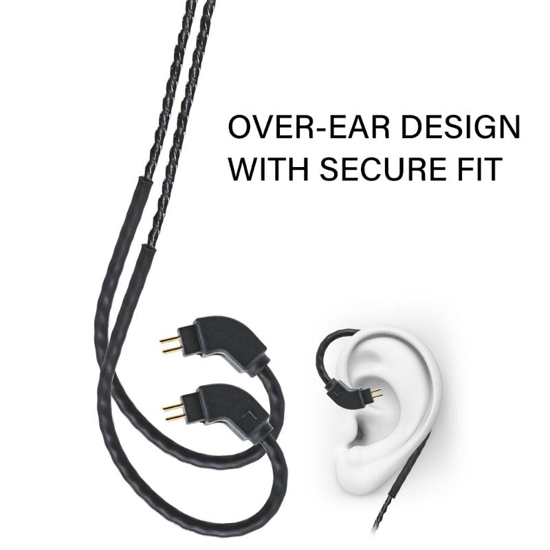 Headphone Cable 0.78 3.5MM Interchangeable Upgraded Cable Ergonomic Angled Connector With Microphone Transmission