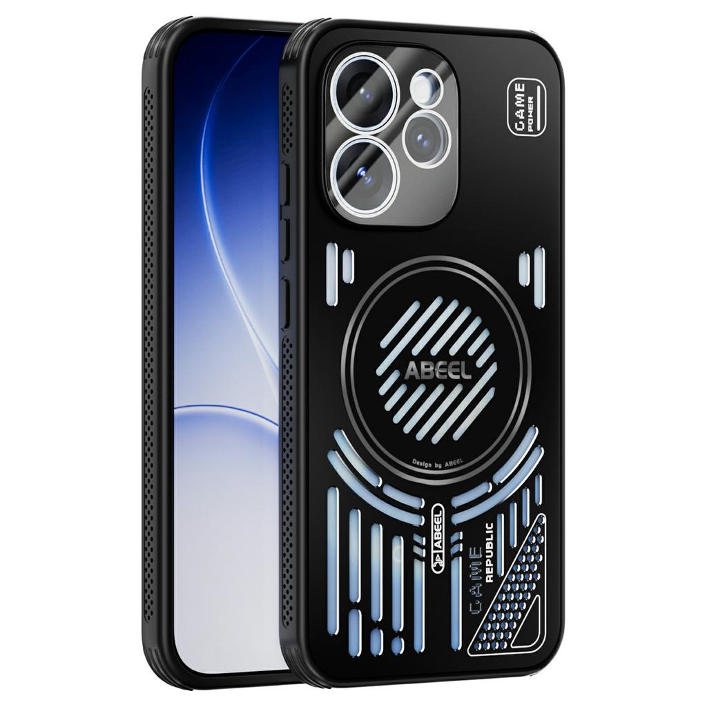 ABEEL For Oppo Reno15 Pro 5G (Global)/Reno15 5G (China) Magnetic Case Aluminium Alloy + PC + TPU Hollow Heat Dissipation Phone Cover