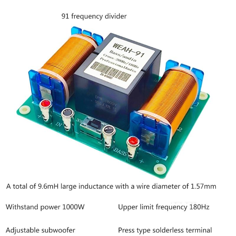 1000/2500W Bass Speaker 180/200Hz Subwoofer Frequency Divider Hifi Stereo DIY Woofer Crossover Filter Loudspeaker