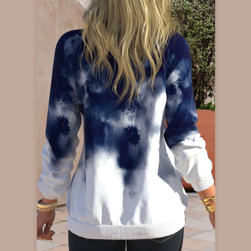 Modisches, lässiges T-Shirt und Oberteil mit langen Ärmeln und O-Ausschnitt für Damen